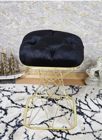 Resim Kare Gold Kaplama Yeşil Puf Oturak - Bench - Ayak Ucu Oturak - Ta 001 