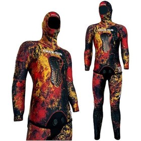 Resim Free-sub 3mm Assos Red Yamamoto Avcı Serbest Dalış Elbisesi Kamuflaj 