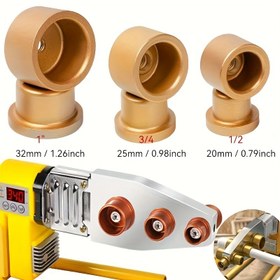 Resim 1/3 adet PPR Boru Kaynak Bağlantı Başlığı - Ergonomik Tutma Saplı Alüminyum Alaşımlı Profesyonel Boru Kaynak Aracı, 1/2", 3/4" ve 1" Borular için Uygun, Tesisat ve HVAC Kurulumu için İdeal, Silindirik Tasarım, Hassas Mühendislik, Dayanıklı Yapı 