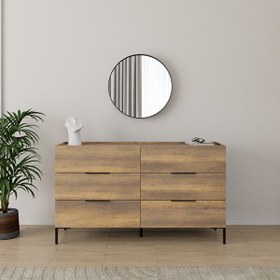 Resim Adore Mobilya Oryana 6 Çekmeceli Şifonyer-Koyu Ceviz 140x81x44 CM 