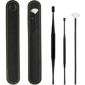 Resim Mufunye Kulak Temizleme Aleti Seti, Saklama Çantasıyla Birlikte, Siyah 3 Parçalı Set 