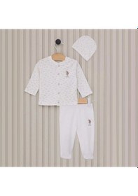 Resim U.s. Polo Assn 3'lü Bebek Takım Usb2023 Krem 