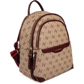 Resim Silver Polo Sp1265 Kadın Sırt Çantası Monogram Koyu Bej-bordo 