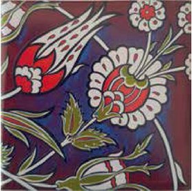 Resim Kütahya Çini Sanayi 10X10 cm Çini Desenli Çini Seramik Karo 