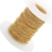 Resim Basto 10 Metre Diy Çelik Kablo Açık Bağlantı Mücevher Yapımı Zincir Aksesuar Altın 2mm (Yurt Dışından) 