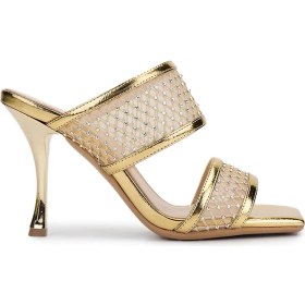Resim Tamer Tanca Kadın Deri/tekstil Gold Topuklu Terlik 654 366 Bn Trlk Y25 Gold 