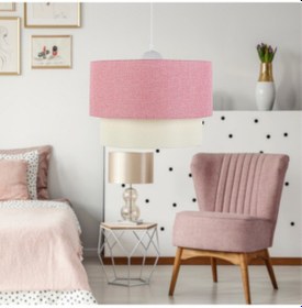 Resim Pasta Tekli Pembe Dokuma Sarkıt Yatak Odası Çocuk Odası Genç Odası Salon Avize Pembe 