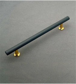 Resim Mobilya Dolap Kulpu Mutfak Çekmece Kulpu Çizgili Dal Siyah Gold 160 Mm 16 Cm 5 Adet 