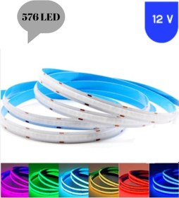 Resim 12 Volt 8 Mm 576 Ledli Esnek Cob Rgb Şerit Led İç Mekan 5 Metre 