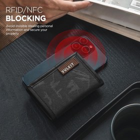 Resim Su Geçirmez Erkek Cüzdan, Üç Katlı Katlanabilir Deri, RFID Engelleme - Kahverengi 