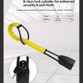 Resim Evrensel Uyumlu Direksiyon Kilidi Hırsızlık Önleyici Cihaz Ağır Hizmet Tipi Güvenlik Araç Kamyon SUV Yüksek Görünürlük Evrensel Araba, turuncu 