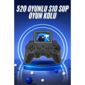 Resim 2.4 Inç Ekran 520 Oyunlu Retro Temalı Kablosuz Oyun Kolu El Atarisi Nemere 