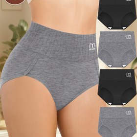 Resim 4'lü Paket Kadın Yüksek Bel Karın Kontrollü Külot, Rahat Kesim ve Nefes Alabilen Tasarım 