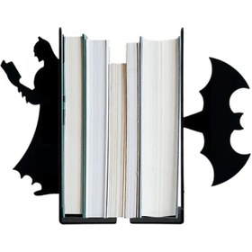 Resim Figured Decorative Metal Book Holder, Book Support, Book Organizer, Gift Black cat, Bike, Elephant Ballerina, Giraffe, Reading - Batman 