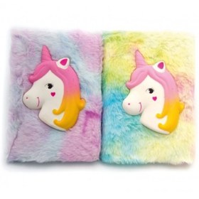Resim Kabartmalı Unicorn Tasarımlı Peluş Hatıra Defteri 