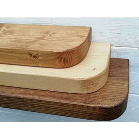 Resim Doğal Ahşap Raf 2'li Takım -70x 20x4 Cm Ahşap 