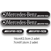 Resim Mercedes 3d Damla 4'lü Oto Sticker Set 3 
