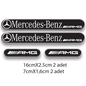 Resim Mercedes 3d Damla 4'lü Oto Sticker Set 3 