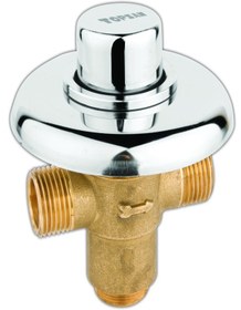 Resim Zaman Ayarlı Sıvaaltı Pisuvar Musluk Paslanmaz Rozetli Krom 