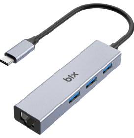 Resim Bix Type-c Usb 3.0 Gigabit Ethernet Ve 3 Portlu Usb Çoklayıcı Hub 
