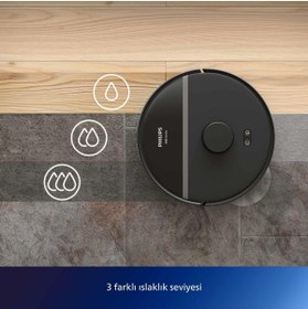 Resim Philips Islak Kuru Moplu Siyah Robot SÜPÜRGE,4000 Pa, Sert Zemin ve Halıya Uygun 