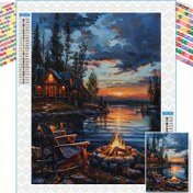 Resim Klasik Plaj Manzarasi Elmas Boyama Kiti, 30x40cm/11.8x15.8in, Başlangıçlıklar için Uygun, Ev, Ofis veya Yılbaşı veya Paskalya için Hediye olarak Mükemmel - Çerçevesiz 