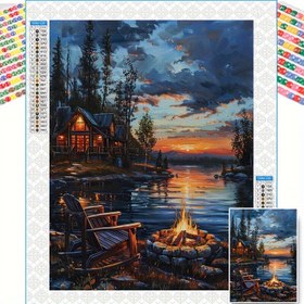 Resim Klasik Plaj Manzarasi Elmas Boyama Kiti, 30x40cm/11.8x15.8in, Başlangıçlıklar için Uygun, Ev, Ofis veya Yılbaşı veya Paskalya için Hediye olarak Mükemmel - Çerçevesiz 