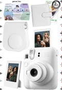 Resim Fujifilm Instax mini 12 Beyaz Fotoğraf Makinesi-10'lu Film-Çerçeve-Kare Albüm ve Deri Kılıf Seti 