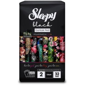 Resim Sleepy Günlük Ped Black Uzun 32'li 