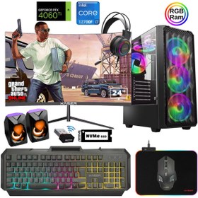 Resim XSR887 i7 12700F 23.8" 16 GB RAM 512 GB M.2 NVMe SSD 8 GB RTX4060Ti 180Hz Curved FreeDOS Gaming Masaüstü 