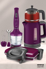 Resim woodhub Beyaz 4'lü Elektrikli Mutfak Seti, Çeyizlik ve Evlilik Paketi 