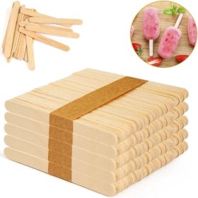 Resim TeknoTrust Pratik 50'li Ahşap Dondurma Çubuğu, doğal ve sağlıklı silikon materyal, 36x50 boyut 