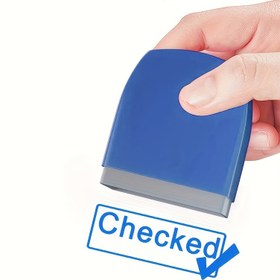 Resim Dayanıklı ABS Reçine Kare Damga Mavi ve Beyaz "KONTROL EDİLDİ" Etiketli - Öğretmenler için Ergonomik Konfor Kavrama, Ofis Malzemeleri, Okul ve Profesyonel Kullanım, Öğretmen Malzemeleri | Ergonomik Tasarım | Rahat Tutuş 