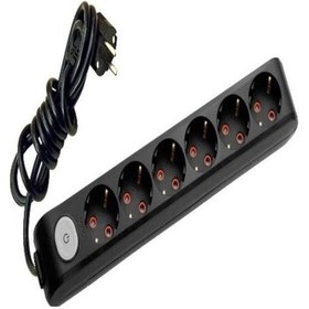 Resim Multi-let 6 Lı Siyah Anahtarlı Grup Priz 1mt 