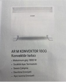 Resim Arçelik Konvektor 1800 Konvektör Isıtıcı 