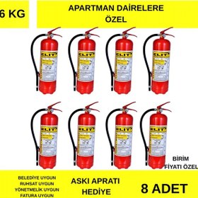 Resim Daire Ve Apartmanlara Uygun 6 Kg Yangın Söndürücü + 4 Yıl Tarih + Askı Paratı Hediye 