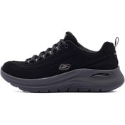 Resim Skechers Arch Fit 2.0-Dark Horse Leather Womens Sneaker Hakiki Deri Kadın Günlük Spor Ayakkabı Siyah 