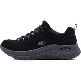 Resim Skechers Arch Fit 2.0-Dark Horse Leather Womens Sneaker Hakiki Deri Kadın Günlük Spor Ayakkabı Siyah 