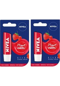 Resim Nivea Çilekli Dudak Bakım Kremi 2 Adet 