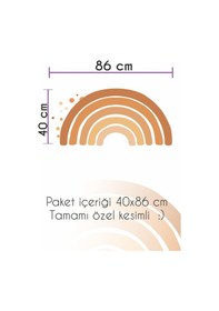 Resim MSticker Kahve Tonlarında Gökkuşağı Ve Puantiyeler Çocuk Bebek Odası Sticker Seti 