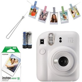 Resim Fujifilm Instax Mini 12 Fotoğraf Makinesi + Askı + Pil + 10'lu Film 