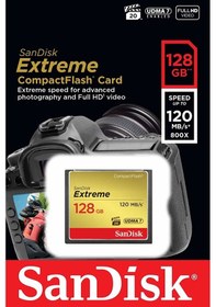 Resim Sandisk Extreme Compact Flash SDCFXSB-128G-G46 128 GB CF Hafıza Kartı 
