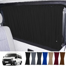 Resim Oto Pandami Ford Transit Uzun Şase T16 5.nesil 2000-2006 Uyumlu Siyah Raylı Oto Perde Takımı 