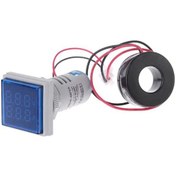 Resim 22Mm Dijital Voltmetre-Ampermetre Ac 20-500V 0-100A Mavi 