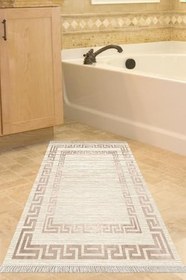 Resim Eko Trend Djt Banyo Paspası Yıkanabilir Kaymaz Taban F5036 Modern F5036-Trend-Banyo, Bej, 60 x 100 