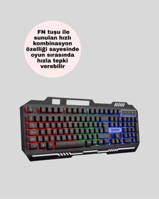 Resim Mey İthalat Pg8018 Led Aydınlatmalı Mekanik Klavye Mouse Oyunlarda Üstün Performans 