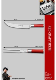 Resim Lazbisa MFT-127 Red Craft Serisi Mutfak Şef Bıçak Seti Et Tavuk Balık Bıçağı Günlük Kullanım 