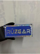 Resim Mavi Renk Üzeri Hologram Renk Rüzgar Yazılı Vantuzlu Cam Süsü 