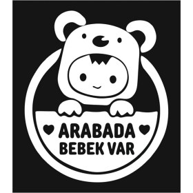 Resim Sticker Usta Arabada Bebek Var Sticker Araba Oto Sticker 00198 