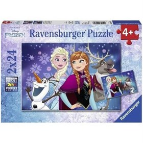 Resim Ravensburger 2x24 Parça Puzzle Walt Disney Frozen 090747 